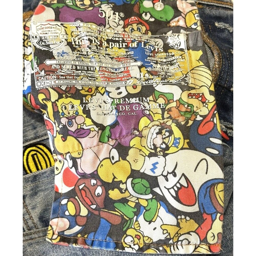 Levi's Super Mario Womens Jeans 501 Original Cropped Light Wash Blue W 26 x L 30 - Picture 15 of 16